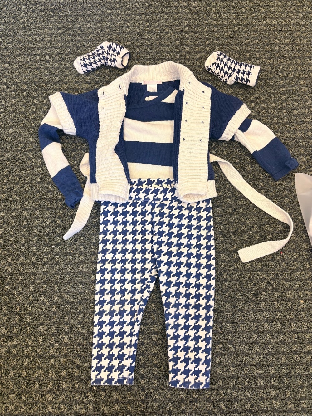 Janie N Jack Nautical Outfit Set Sweater Shorts & Socks Toddler Girls